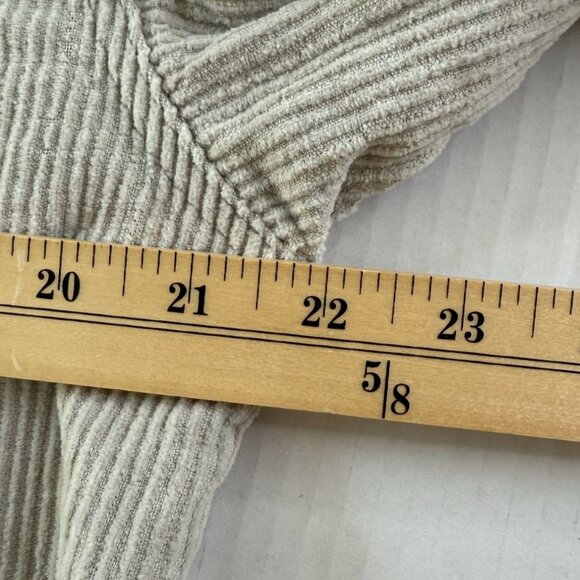 POL Cream Corduroy Cropped Button Jacket – Raw Hem, Distressed, 100% Cotton (S) - Picture 7 of 9